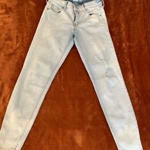 Acid Wash Ankle Skinny Jeans
